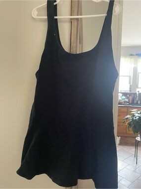 Express Black Scoop Neck Tank Top - Flared Hem